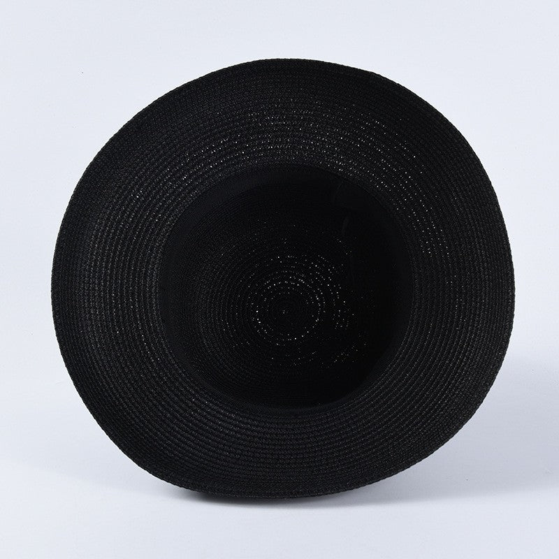 USPOP Novas chapéus de sol femininos moda laço chapéu de palha casual verão aba larga chapéu de praia feminino chapéu de verão