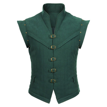 New prince role-playing rider fantasy costume adult dress uniform vest pants belt set green Halloween carnival costume