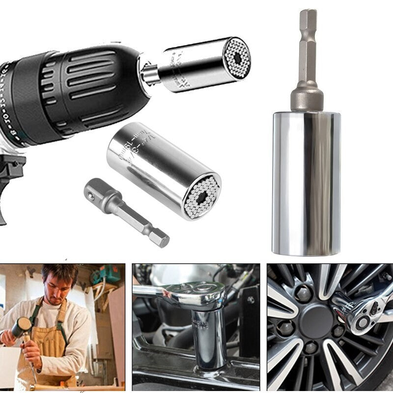 1 peça de cabeça de chave de torque universal conjunto de soquete 7-19mm furadeira elétrica catraca bucha chave mágica multifuncional ferramentas manuais