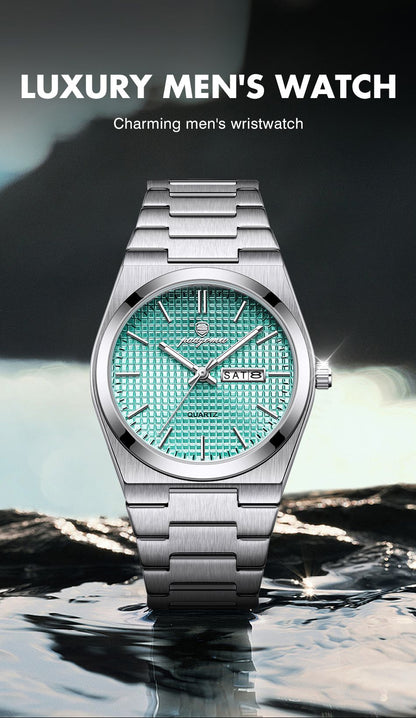 PAAZOMU Relógio Masculino de Luxo Original Moda Luminoso À Prova D'água Cronógrafo Data Relógio Masculino Couro Quartzo Relógios Masculinos Reloj