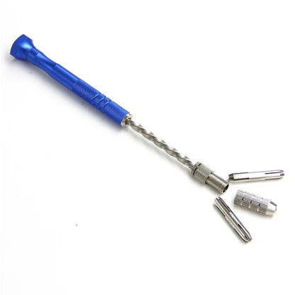 Broca de torção manual semi-automática azul estendida de 0,5-3 mm, ferramenta de perfuração de placa de circuito de plástico âmbar, conjunto de brocas de torção