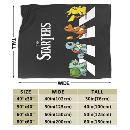 Cobertor de Flanela com Cena Clássica de Pokémon para Cama Super Quente, Mantas para Sofá, Cadeira, Piquenique, Colcha Engraçada, Capa para Sofá-Cama