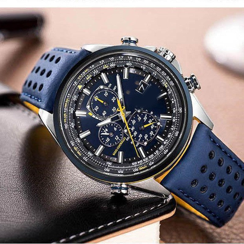 Blue Angels Watch for Men, Pilot Military Aviation Watch, Stainless Steel Bracelet with Large Luminous Dial, Gift for Him
