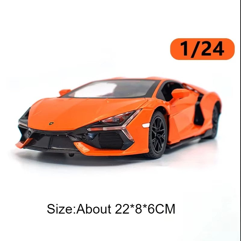 1:24 Lambor Revuelto Bolide Alloy Diecast Cars Model Toys with Sound Light Pull Back Doors Opened Miniature Sports Car Boy Gifts