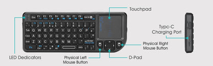 Original Rii X1 2.4GHz Mini Wireless Keyboard English/RU/ES/FR Keyboards with TouchPad for Android TV Box/PC/Laptop