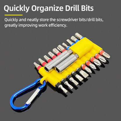 Suporte de Bits de Chave de Fenda Hexagonal de 1/4" Portátil Estojo Organizador com 10/22 Furos para Armazenamento de Bits de Broca para Cabeças de Chave de Fenda Ferramentas de Estojo