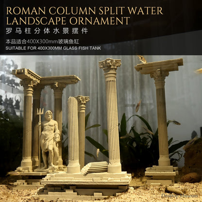 Paisagem Aquática de Aquário Coluna Romana Ornamento Aquário Paisagem Aquática (185mm de altura) LTCP-407