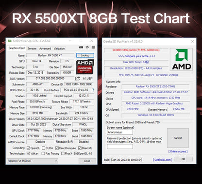 Placa de Vídeo MLLSE RX 5500xt 8gb Gaming 7NM 128bit GDDR6 8 pinos PCI Express 4.0 x 8 1717MHz HDMI*1 DP*3 Desktop