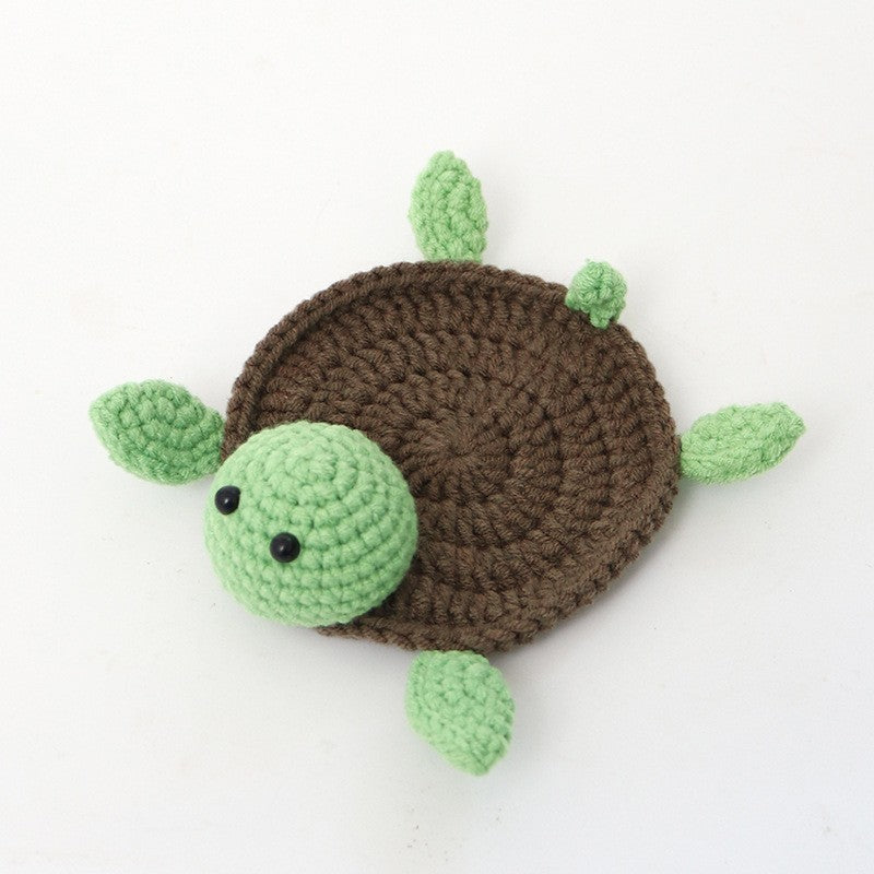 Funny Crochet Animal Coaster Finished Handwoven Coaster Coffee Cup Decor Gift