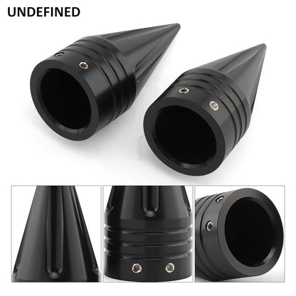 2 Peças Capas de Porca do Eixo Dianteiro CNC de Alumínio Preto/Cromado para Harley Sportster 883 1200 Dyna Touring Softail