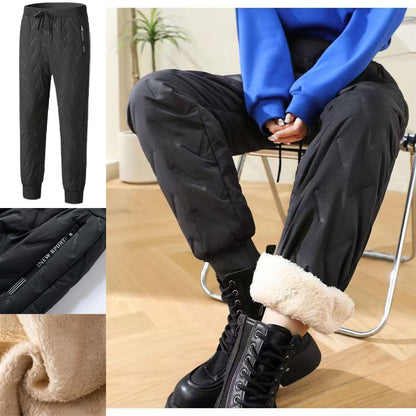Animal Game Outdoor Women Plush Thick Fleece Waterproof Sweatpant Windproof Casual Work Pants Warm Lambswool Thermal Outerwear