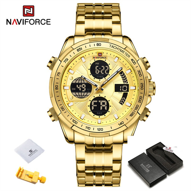 NAVIFORCE Men Military watch Multifunction Chronograph Sports 3ATM Waterproof alarm mode Day And Date Display Male Gifts Clocks