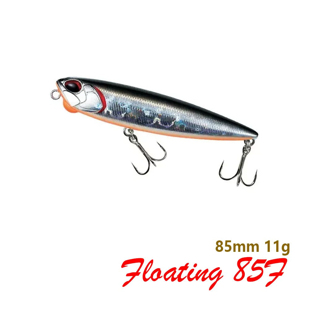 Isca de Pesca Lápis Flutuante 85mm 11g Topwater Walking the Dogs Isca Artificial Rígida Wobbler para Perca e Lúcio de Água Doce