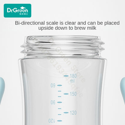 Dr.Green Wide Mouth Newborn baby bottles PPSU Washable Bottles Forward and reverse bi-directional scale inverted milk brewing