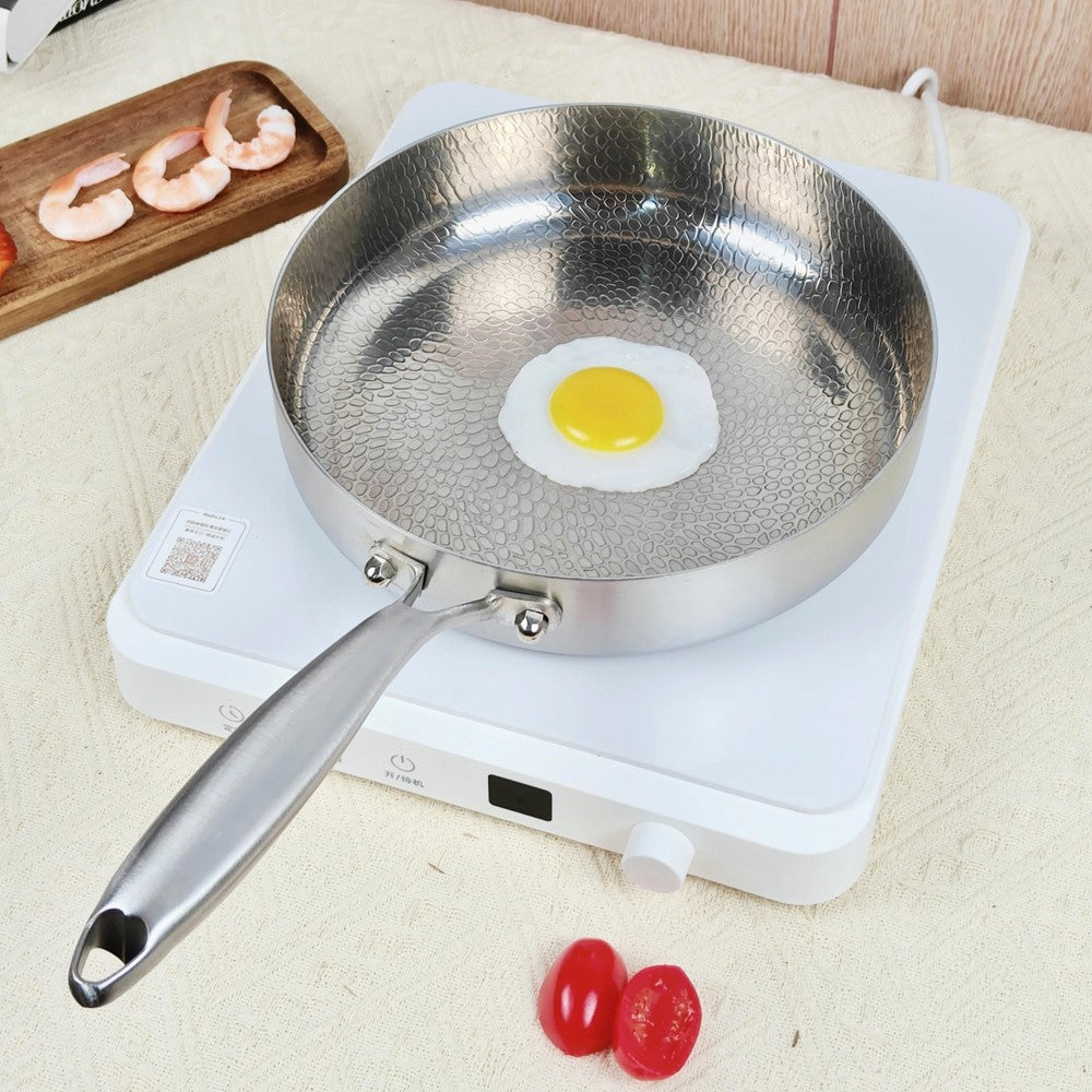 Frigideira 20/24/28cm Antiaderente Wok Titânio Aço Inox Doméstica Ovo Bife Frigideira Fogão de Indução Gás Utensílios de Cozinha
