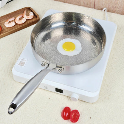 Frigideira 20/24/28cm Antiaderente Wok Titânio Aço Inox Doméstica Ovo Bife Frigideira Fogão de Indução Gás Utensílios de Cozinha