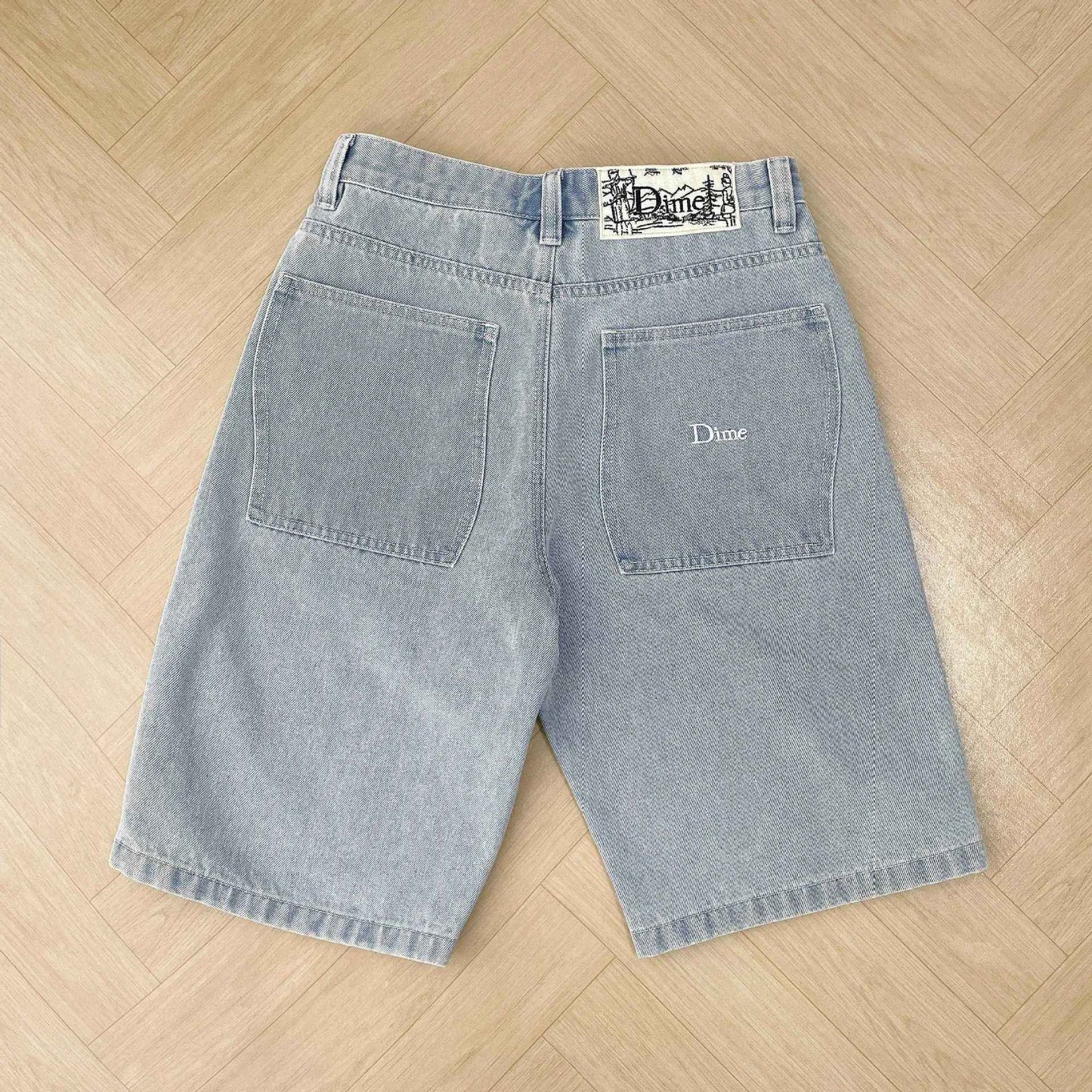 Calça Jeans Masculina Dime Baggy Reta Larga Casual Streetwear Skate Calça Jeans Lavada Comprida Curta Estilo Hip Hop