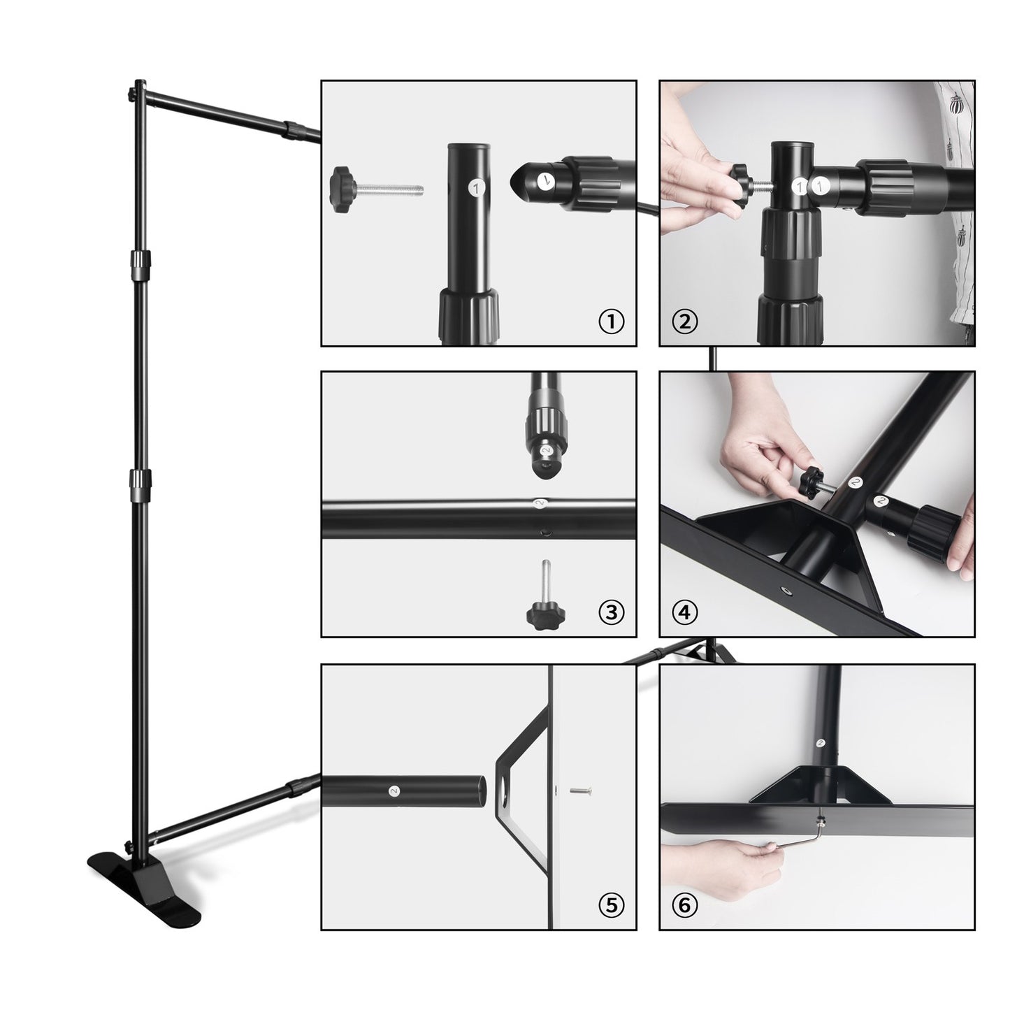 Double-Crossbar Backdrop Background Stand Frame Support System For Photography Photo Studio Video Muslin Green Screen