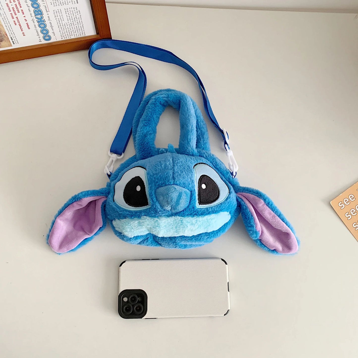 Disney Lilo & Stitch Plush Toys Kawaii Plush Messenger Bag Girl Handbag Anime Stuffed Toys Children Cartoon Plushie Soft Bag