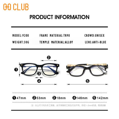 O-Q CLUB Reading Glasses for Men Optical Lenses With Medical Recipe Womens Sunglasses Women Women's Eyeglass Frame Shades Female