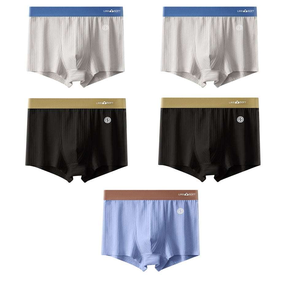 5PCS Men Striped Boxer Underwear Sexy Underpants Male Homme U Convex Shorts Lingerie Boxershorts Men Boxers Panties XL-3XL