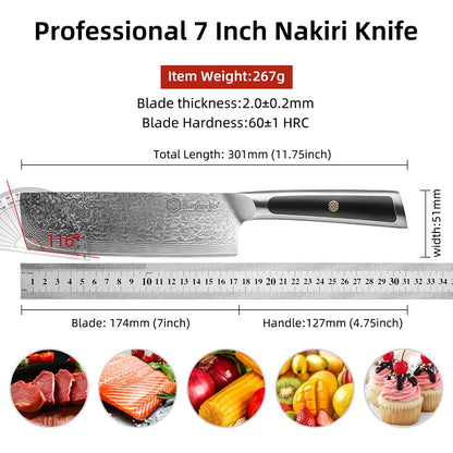 Facas Damasco Sunnecko 1-6Pcs/Set Faca de Cozinha Ultra Afiada com Núcleo VG10 Fio de Corte Utilitário Cutelo do Chef Santoku Fatiar Descascar