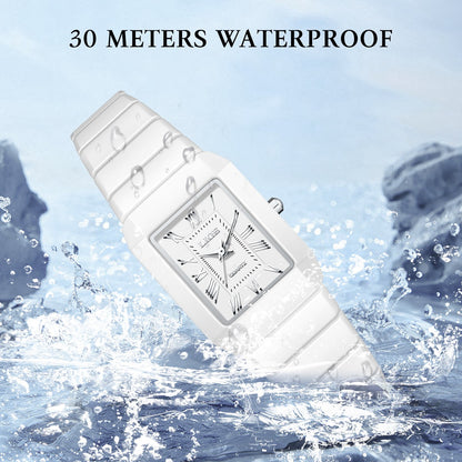 LIGE Classic Elegant Woman Watch Fashion Luxury Ceramic Strap Waterproof Casual Simple Dress Quartz Women's Watches Wristwatches
