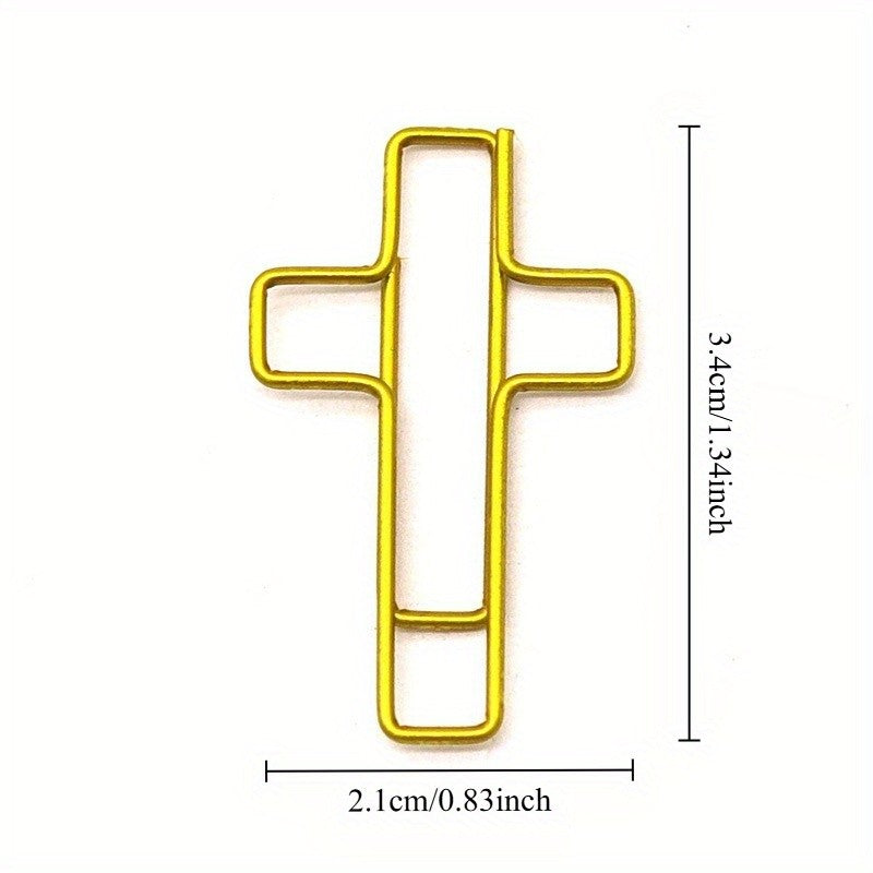 20/50pcs Cross Shaped Paper Clips Cute Decorative Paperclips Office School Home Document Organization Paper Fasteners Stationery