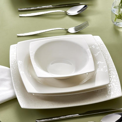 Karaca New Flava 24-Piece Porcelain Dinnerware Set - Elegant Dinner, Pasta, and Side Plates for Six