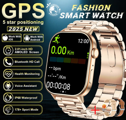 2025 New Military Dual-band GNSS GPS Smart Watch Men Compass 10ATM Waterproof Bluetooth Call Heart rate Sports Smart Watch Women