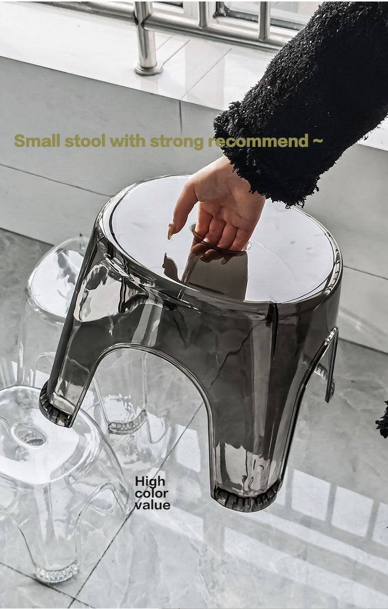 Acrylic Bathroom Shower Non-slip Stool Transparent Small Low Stool for Kids Home Living Room Bathroom Simple Modern Furniture