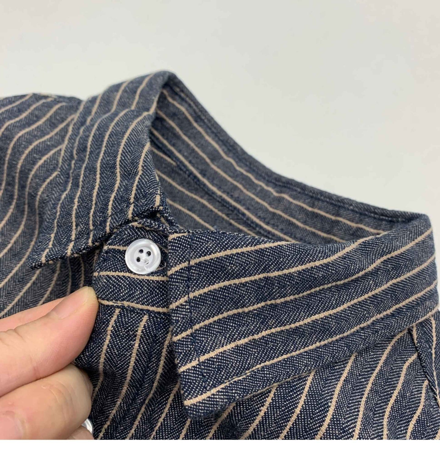 55% Linen 45% Cotton Vintage Striped Shirts for Men American Casual Retro Loose Blouses 2024 Spring Autumn Long Sleeve Male Tops