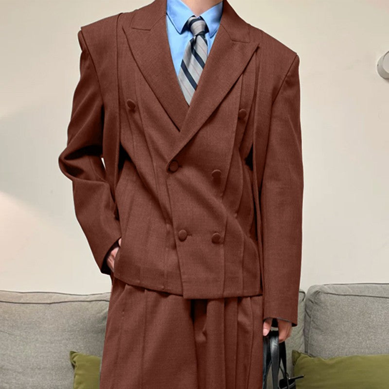 INCERUN Men Blazer Solid Color Lapel Long Sleeve Button Male Suit Streetwear Elegant 2025 Fashion Casual Thin Coats Men Blazer