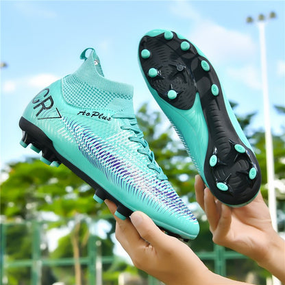 New Men Soccer Shoes Long Spikes Outdoor Sport Training Football Boots Cleats Adult Non Slip Boys Breathable Match Comfortable