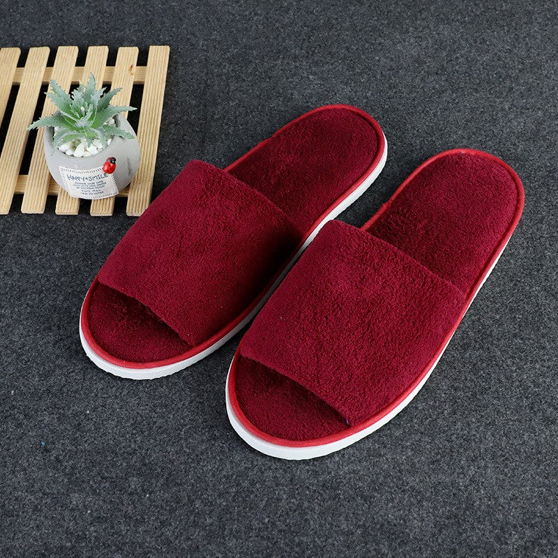5 Pairs/Lot Winter Cotton Slippers Men Women Disposable Hotel Slippers Home Plush Slides Travel SPA Hospitality Guest Footwear