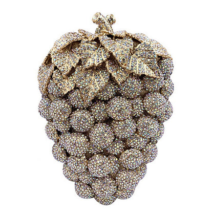 Fashion Grape Crystal Bags Purse Purple Designer Women Party Clutches Mini Clutch Bags Drop Shipping Wedding Bridal Handbags