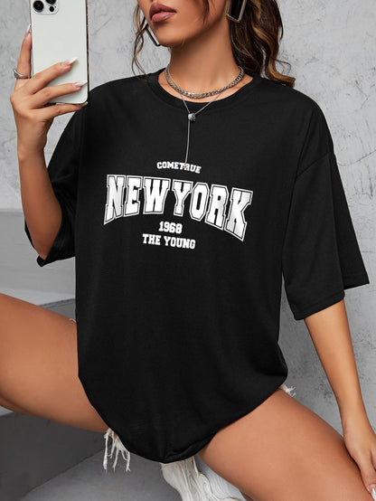 When 1968 The New York Is Young Cotton Woman Tshirts Oversize Daily Tshirts Creativity Streettshirt Individual Casual Clothes