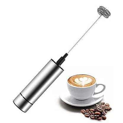 Stainless Steel Electric Milk Frother Kitchen Drink Foamer Mixer Stirrer Coffee Cappuccino Creamer Whisk Frothy Blend Egg Beater