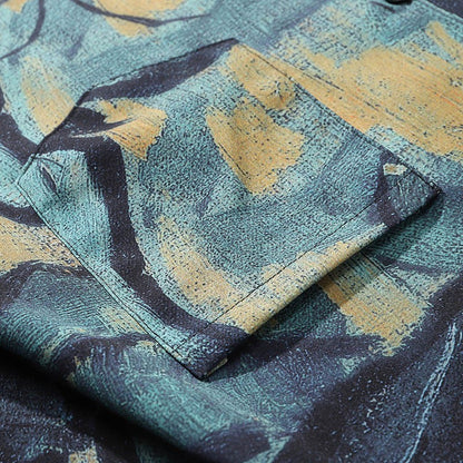 2025 Men Harajuku Hawaiian Shirt Hip Hop Streetwear Butterfly Painting Print Beach Shirt Summer Short Sleeve Aloha Shirt Casual