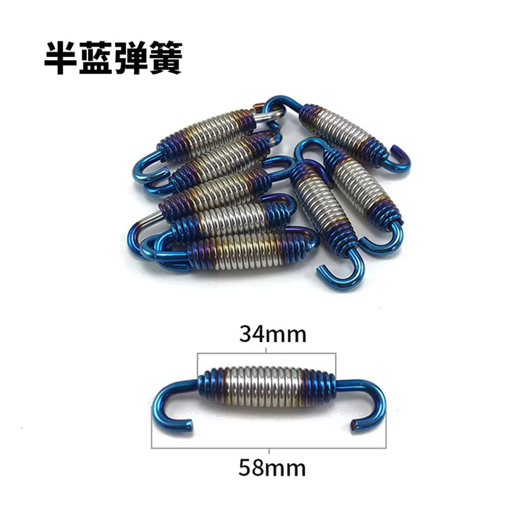 slip-on 2PC Universal Motorcycle Exhaust Spring Hooks Stainless Steel Exhaust Front Middle Link Pipe Rotatable Metal Springs