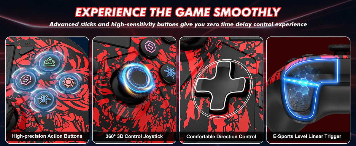 Wireless Controller For PlayStation5/PS5/PS4/PC/iOS/Switch,Game Joystick 6-Axis Gyro,Dual Vibration,Turbo,Remote Control Gamepad