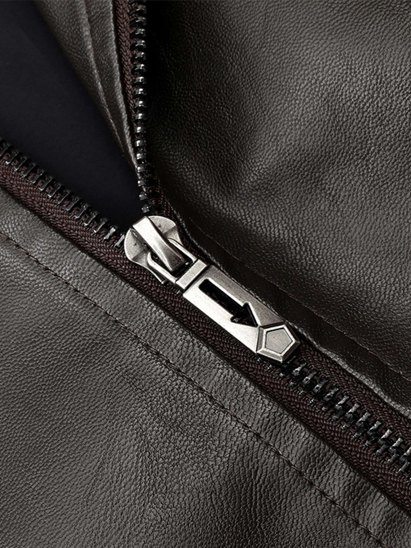 Men'S Baseball Jacket - Windproof Warm Coat with Zipper Closure, Brown & Green Accent Jacket, Non-Stretch Shell for Casual Outer