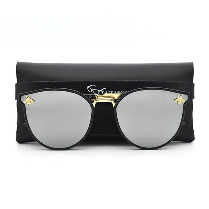 Trendy Luxury Bee Round Sunglasses For Women Men Fashion Mirror Gradient Vintage Sun Glasses Retro Driving Eyewear UV400 Oculos