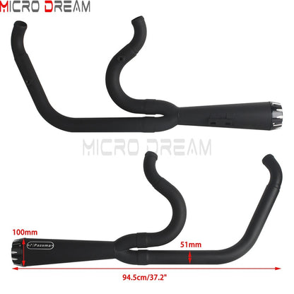 2-in-1 Stainless Steel Motorcycle Exhaust Muffler 1 3/4" to 2" Exhaust Pipes For Harley Low Rider ST Fat Bob FXFB FXFBS 2018-Up