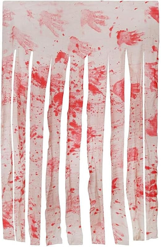 65 X 39 Inch Bloody Handprint Horror Door Curtain for Halloween Party, Scary Haunted House Decoration, Unique Halloween Supplies