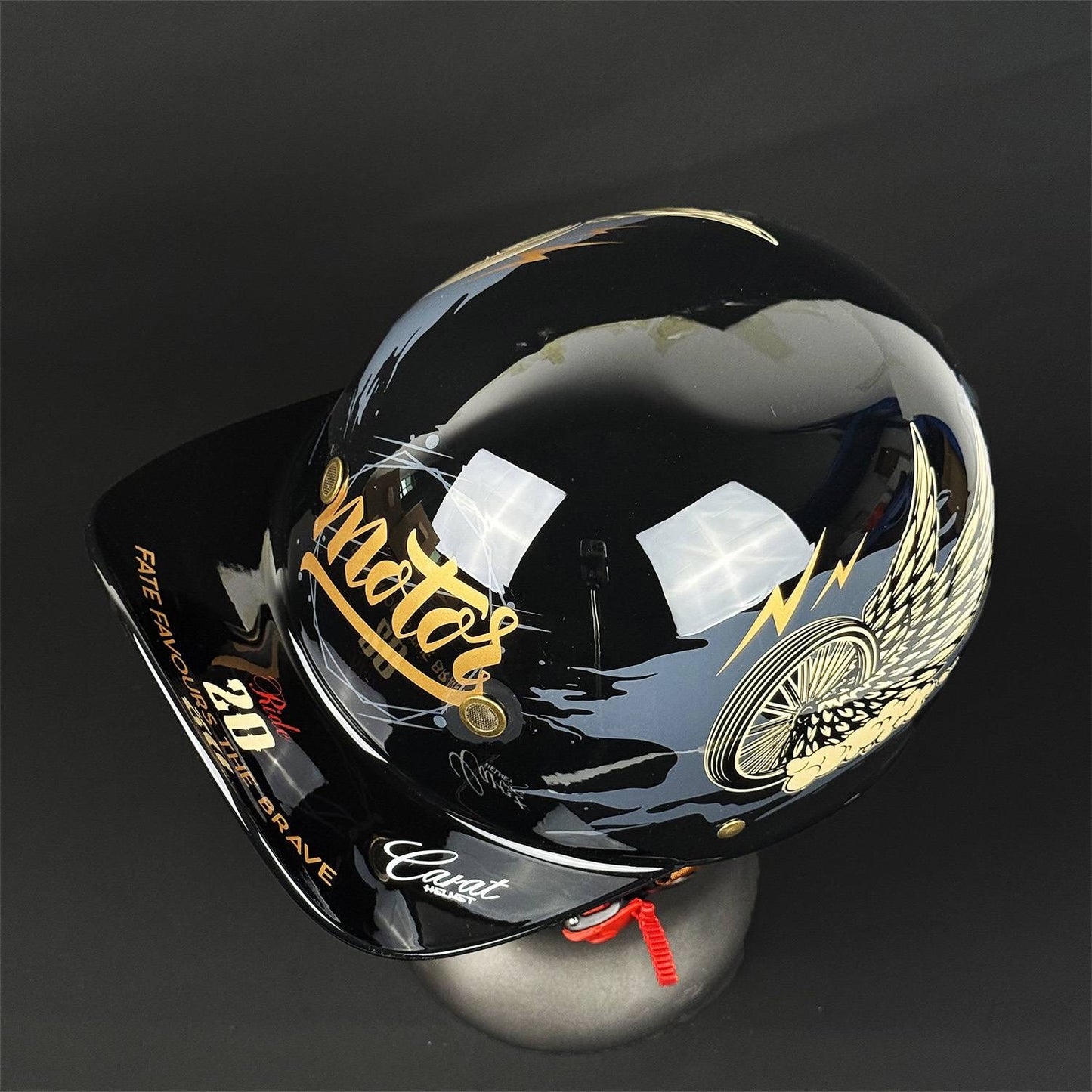 Capacete Aberto para Moto Unissex Adulto Aprovado pelo DOT Modelo "Meia Concha" para Moto ou Scooter