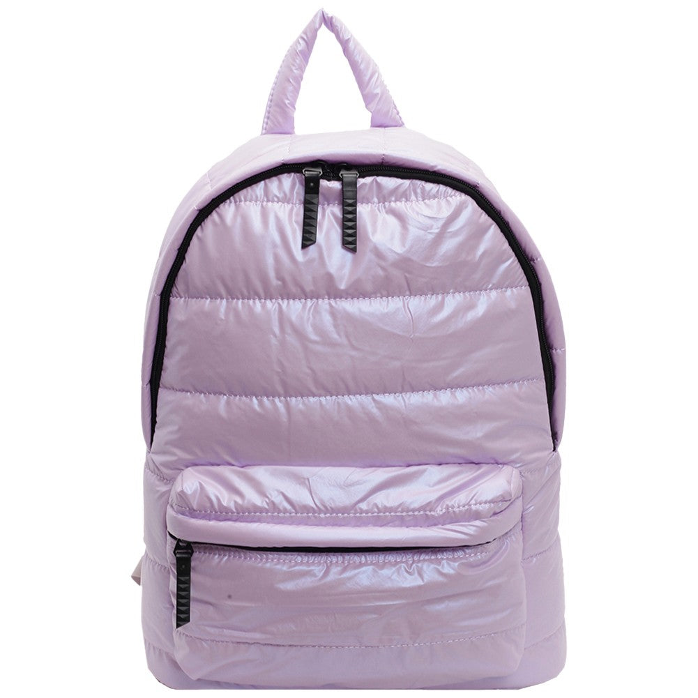 Winter Puffer Students School Bags Large Capacity Down Padded Backpack Solid Color Casual Bookbag Adjustable Strap Teen Rucksack