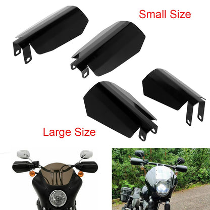Par de Protetores de Mão de Motocicleta Sombra Preta com Corte de Caixão para Harley Sportster XL Dyna Baggers Proteção Contra Vento e Queda