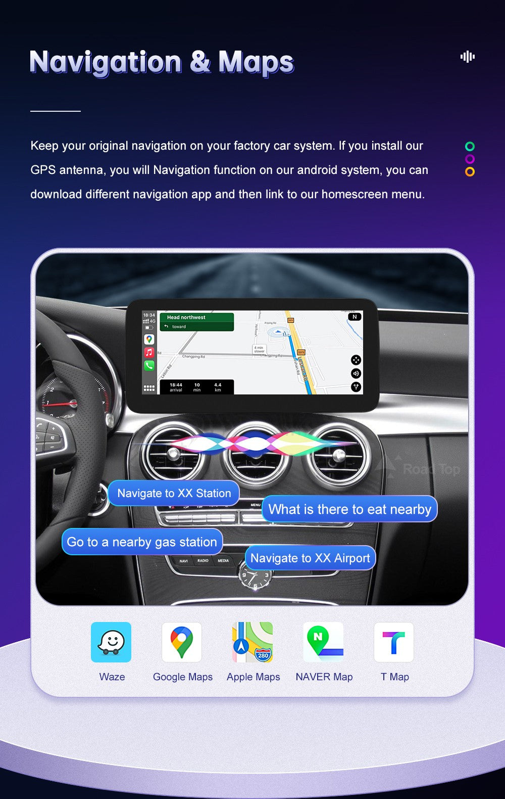 Wireless Carplay Linux Screen for Mercedes Benz W205 GLC A C V Class W447 CLA GLA 2015-2019 GPS With Android Auto Car Multimedia