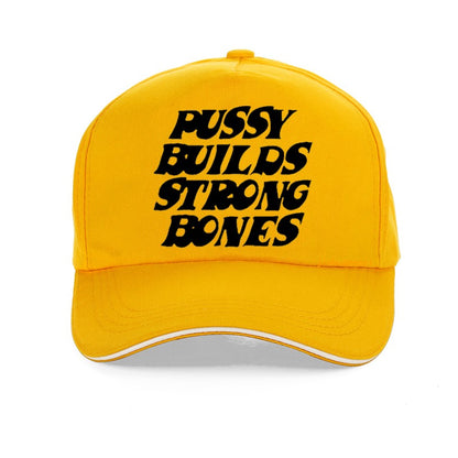 Pussy Builds Strong Bones baseball cap Vintage Hip-Hop Adjustable Men Women Casual summer sun hats